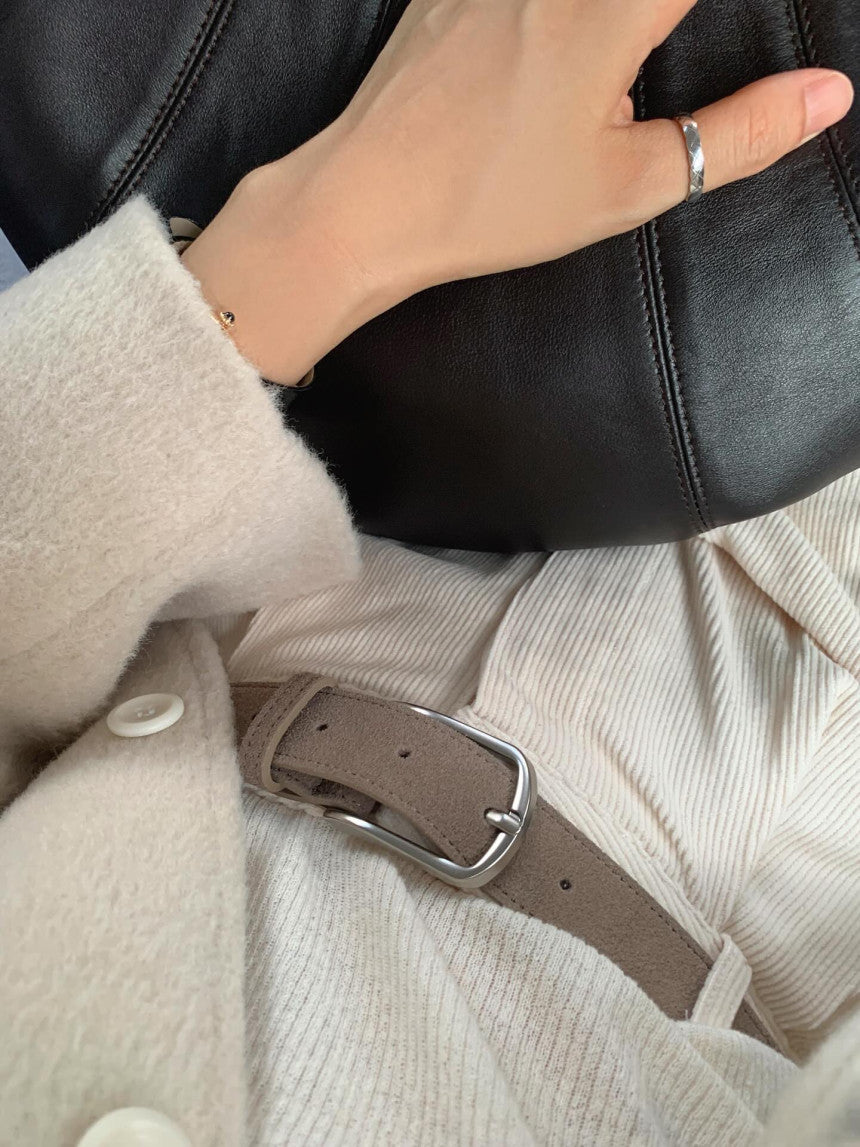 liter mog real leather suede belt