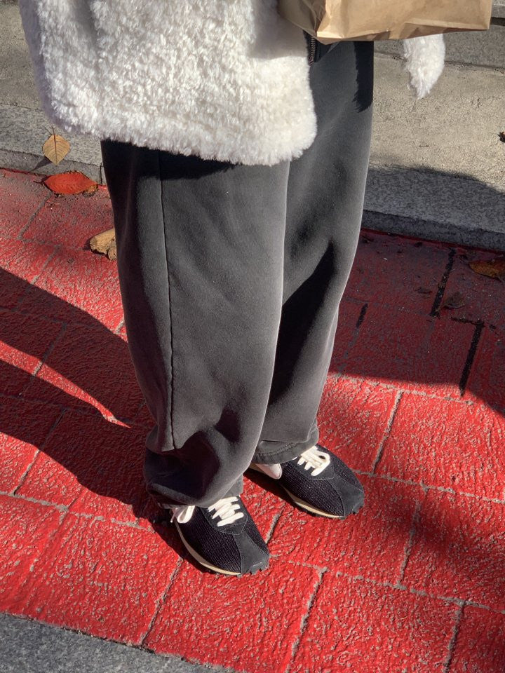 pigment fleece dying hood zip up&pants