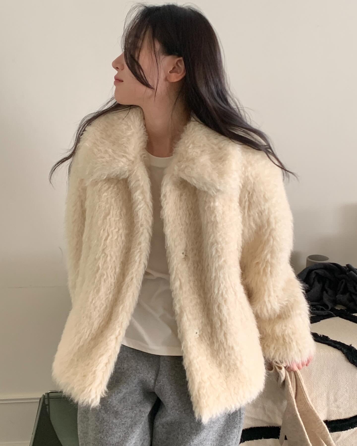 Curly fur jacket