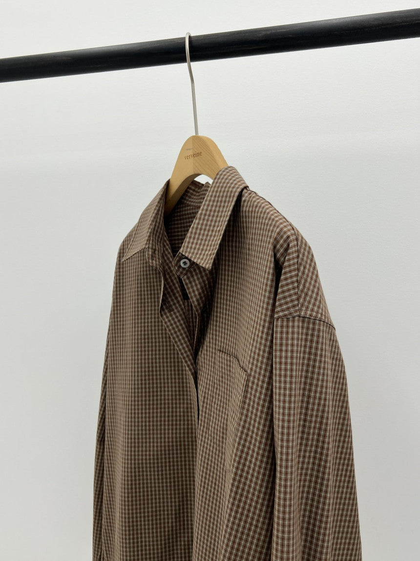 Velour pitch check shirt-2col