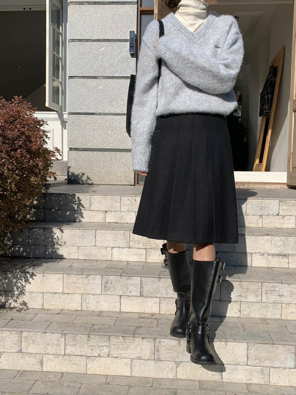 Raid wool skirt-2col