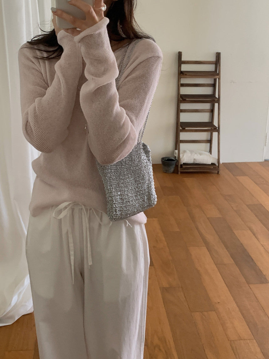 Nudy rib linen knit-4col