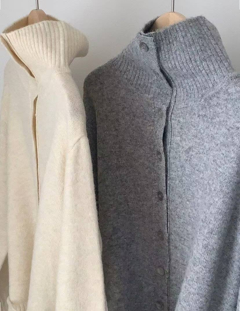 polo rope cardigan-3col