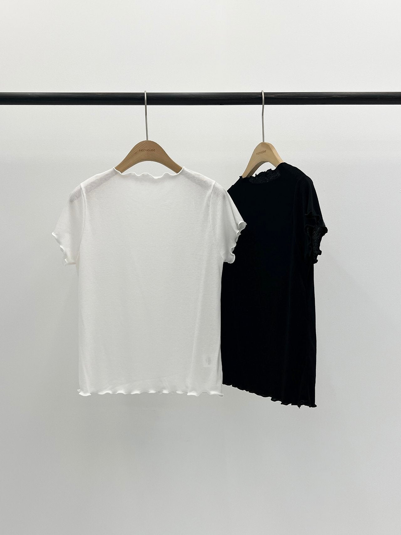 Aileen frill short sleeve T-2col