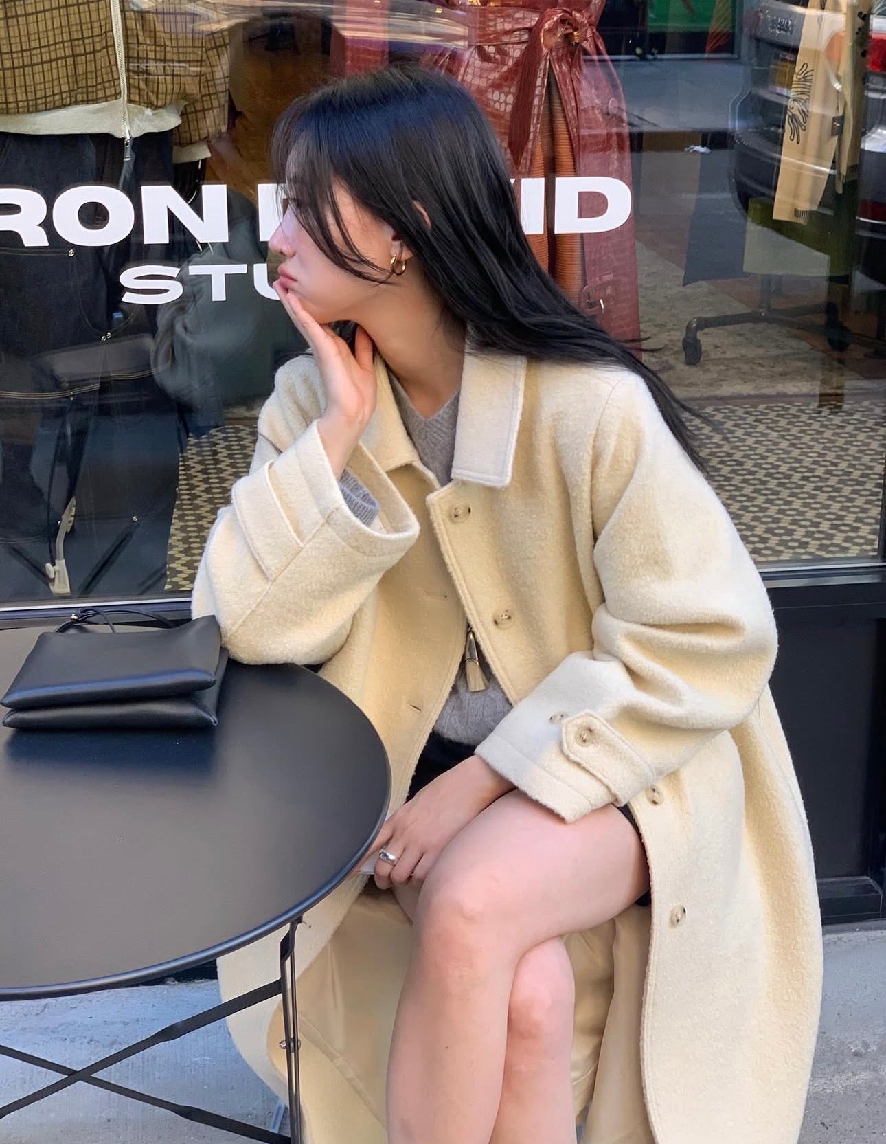 Fushily wool coat-2col