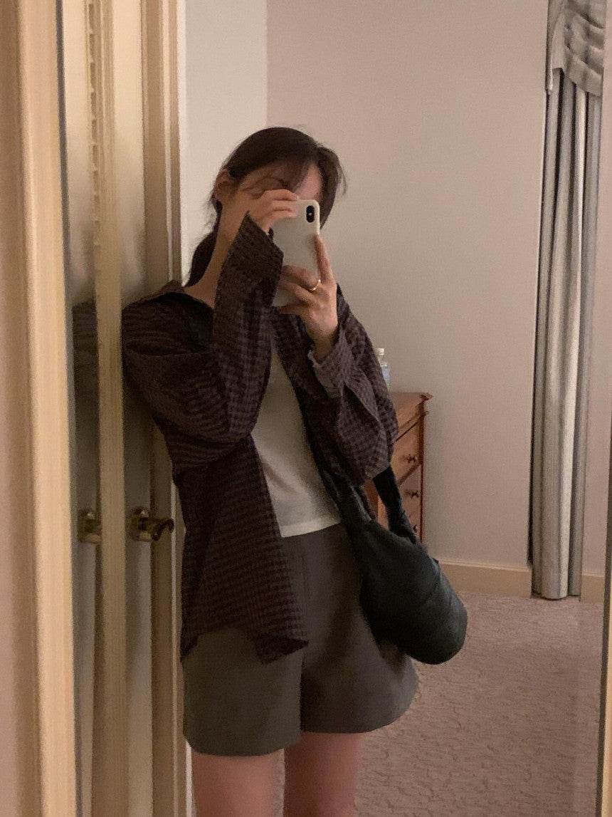 liter foe wool button shorts-2col