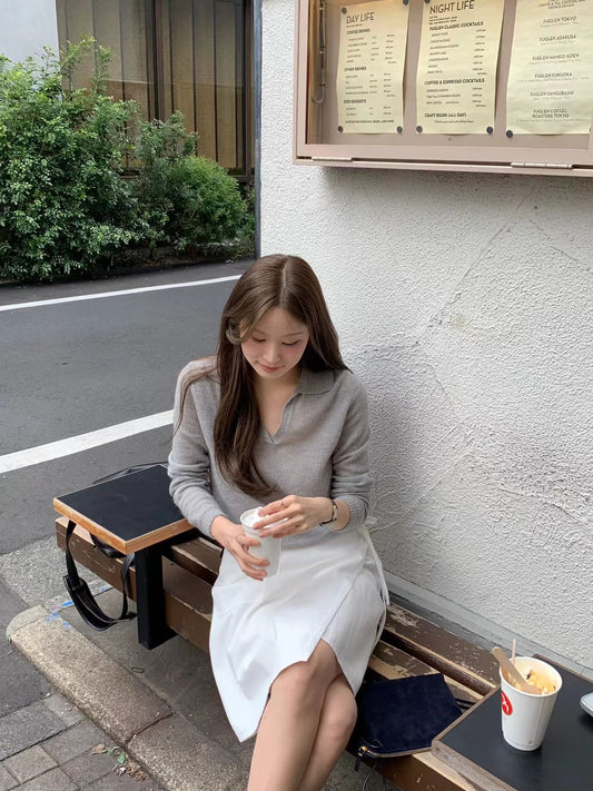 gray即納 Ounce kid collar knit-3col