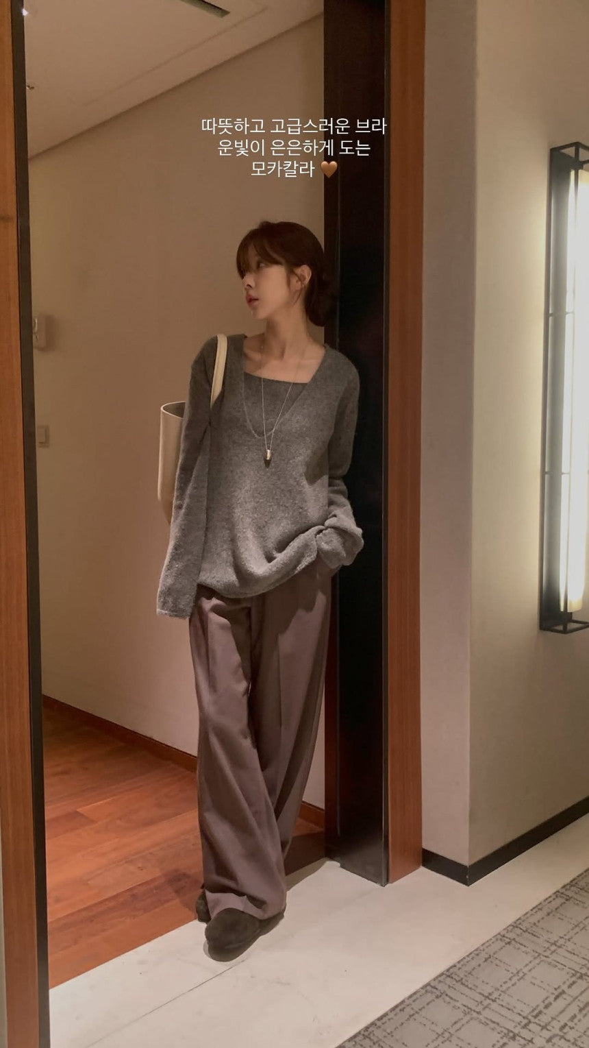 Toni wool sleeveless&v-knit-4col