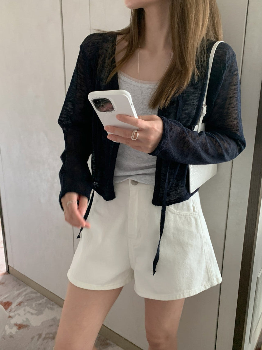 see-through strap cardigan-3col