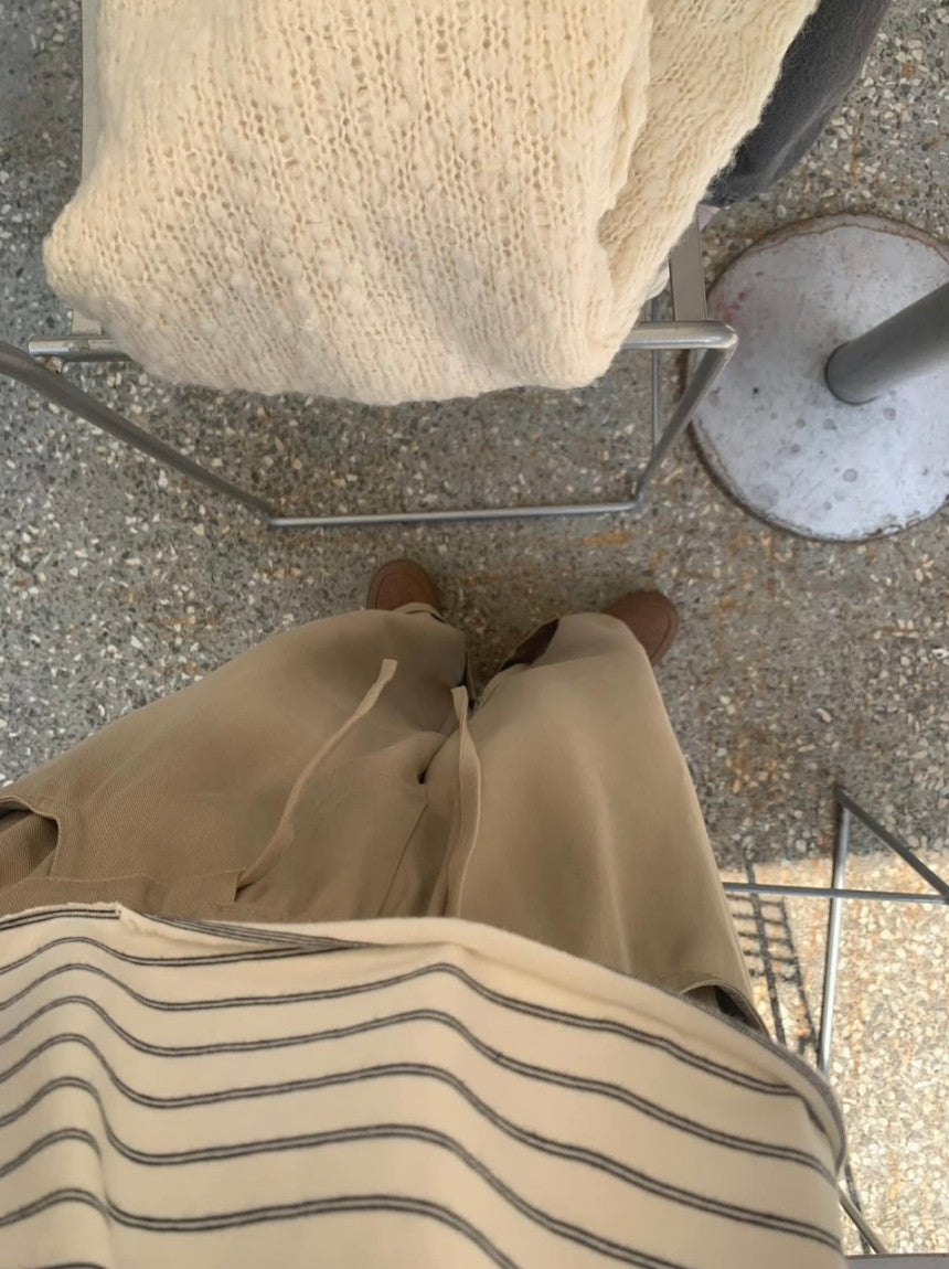 liter rill cotton banding pants-2col