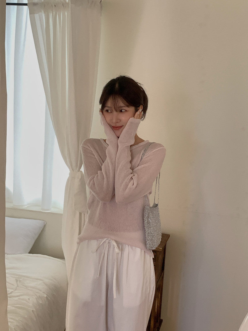 Nudy rib linen knit-4col