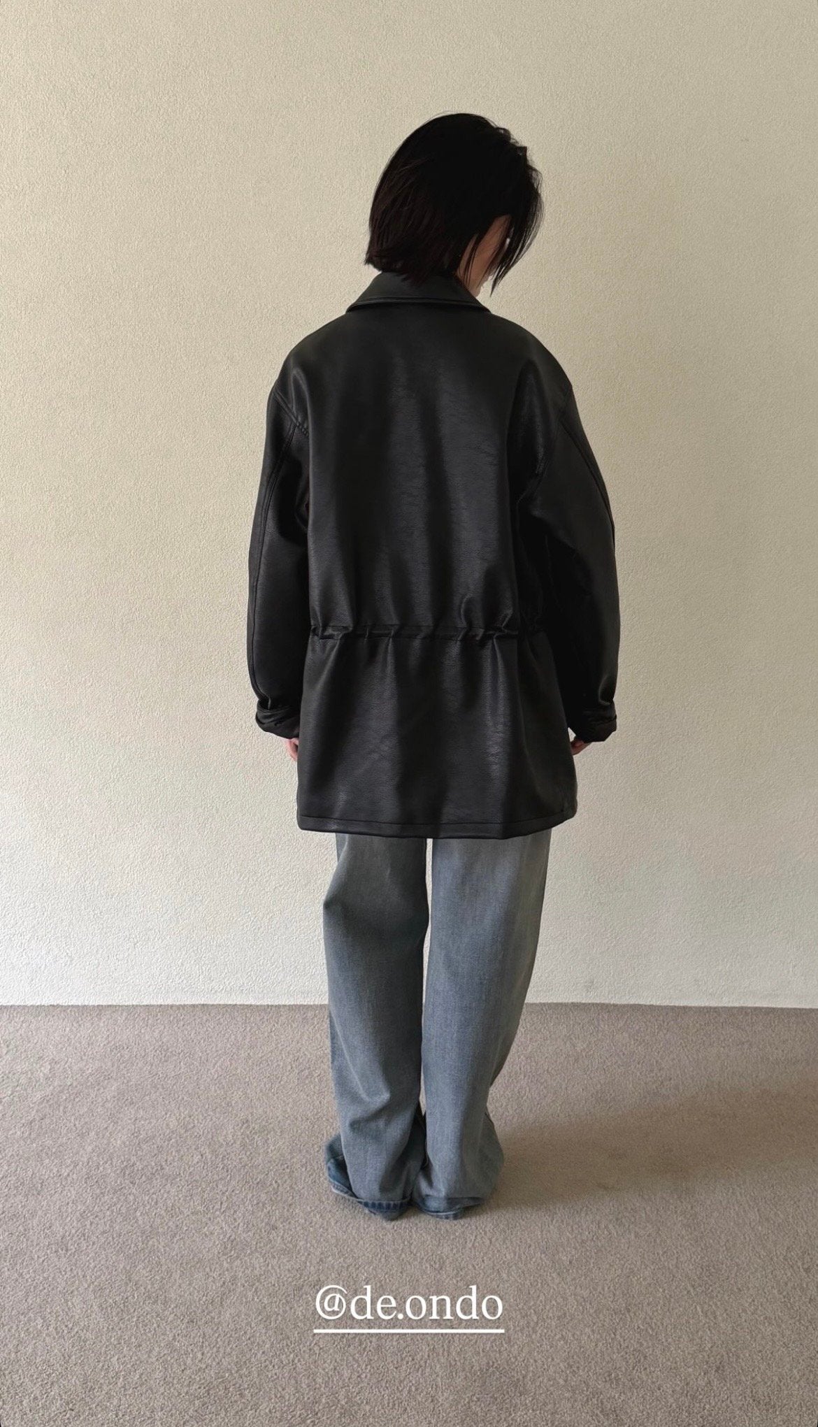 Deondo leather field jacket-2col