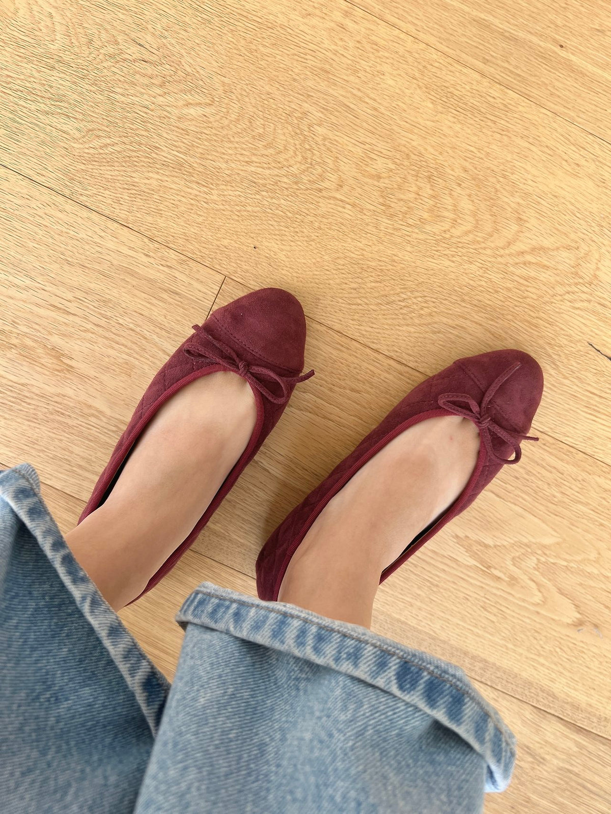 Suede Nubuck Ribbon Flats-5col