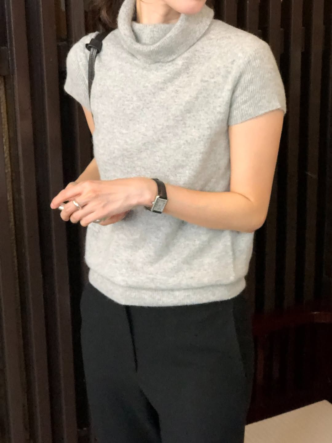 coel fox turtleneck short-sleeve knit-3col