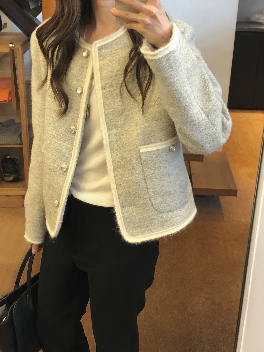 rowen contrast tweed jacket