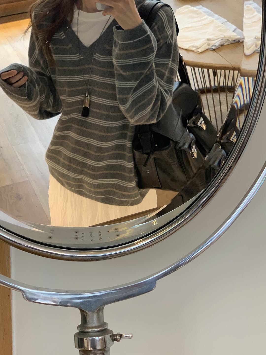 More cashmere stripe knit-2col