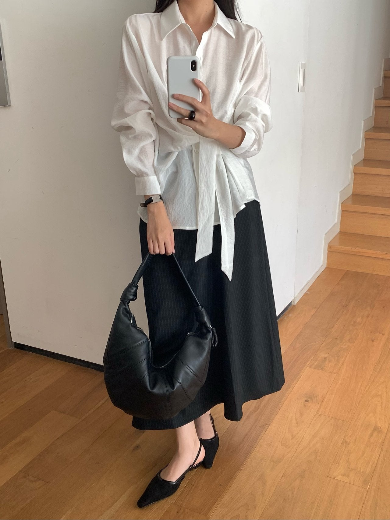 Veil wrap blouse-2col