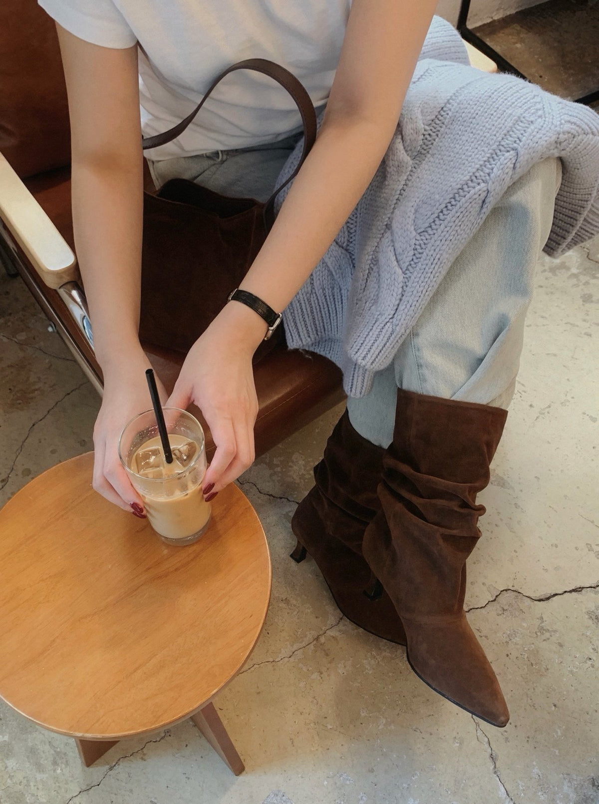 suede slouch boots-3col