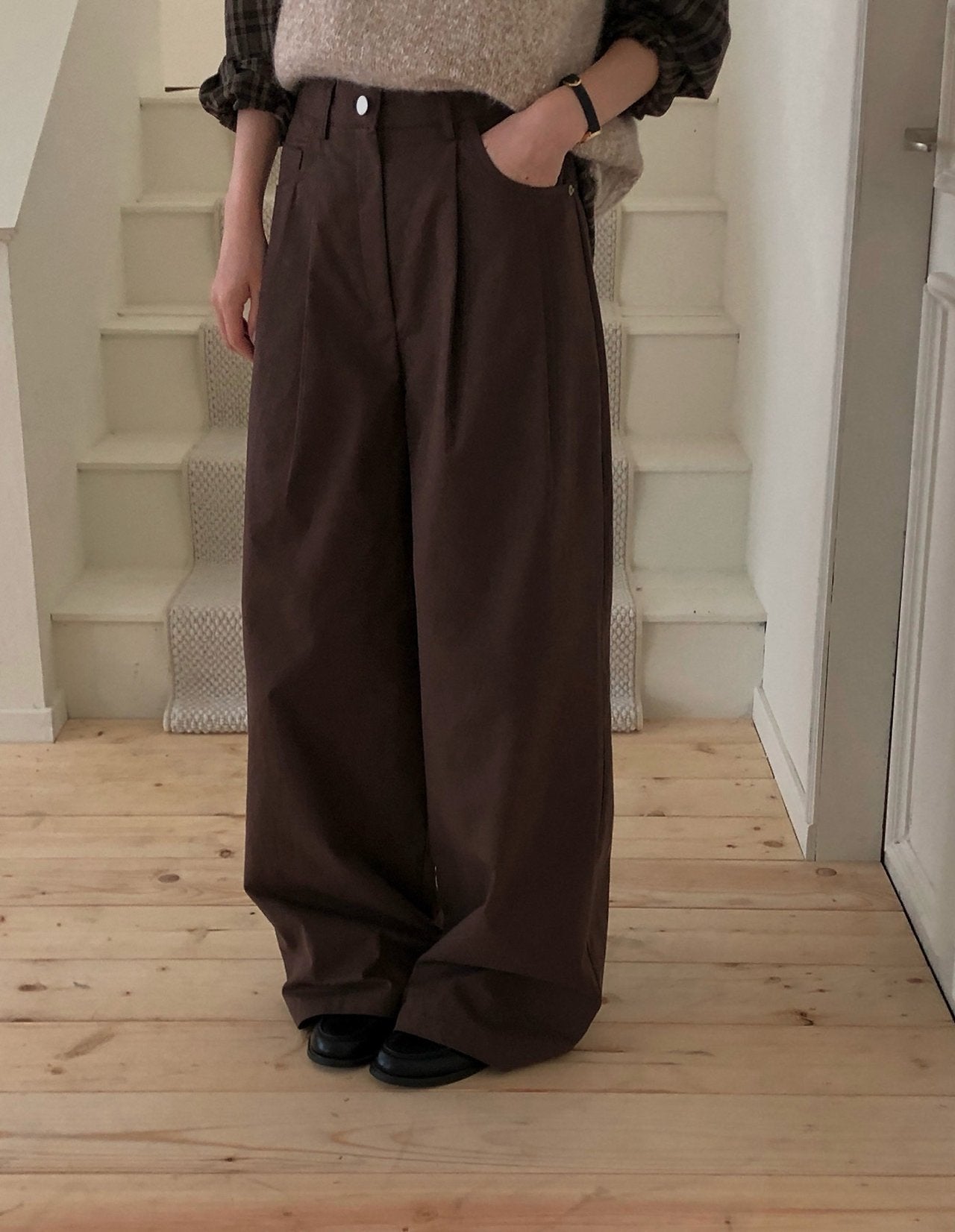 tony cotton pants-2col