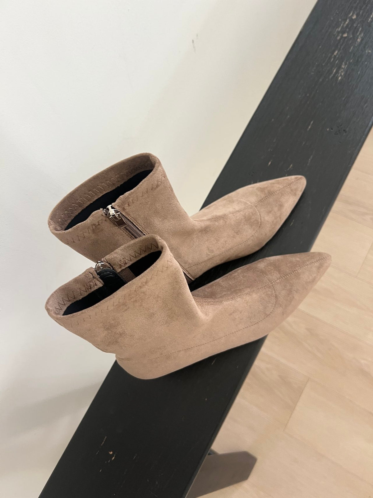 Stretch Suede Ankle Boots-4col