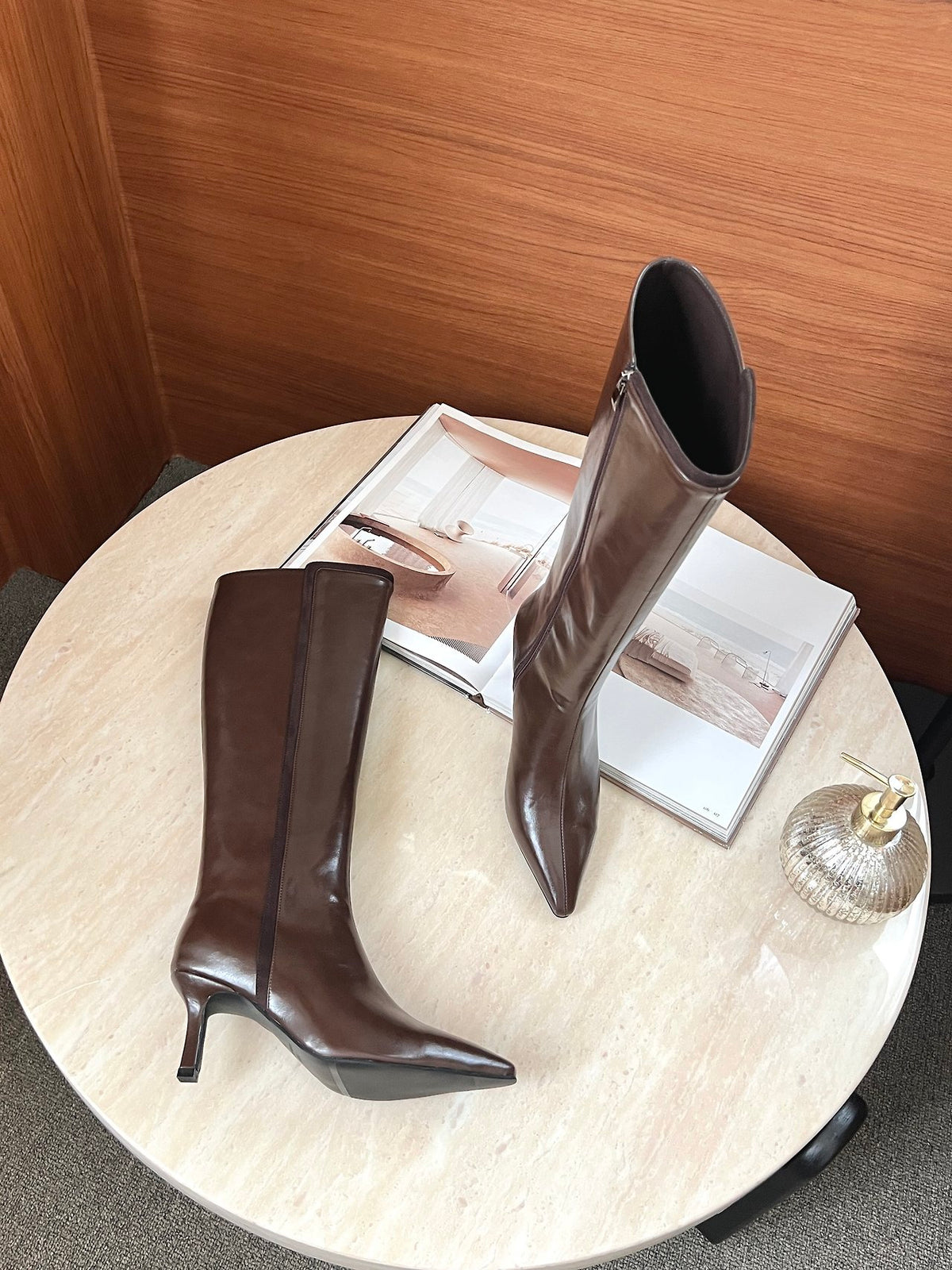 Binding Suede point 7cm Boots-2col