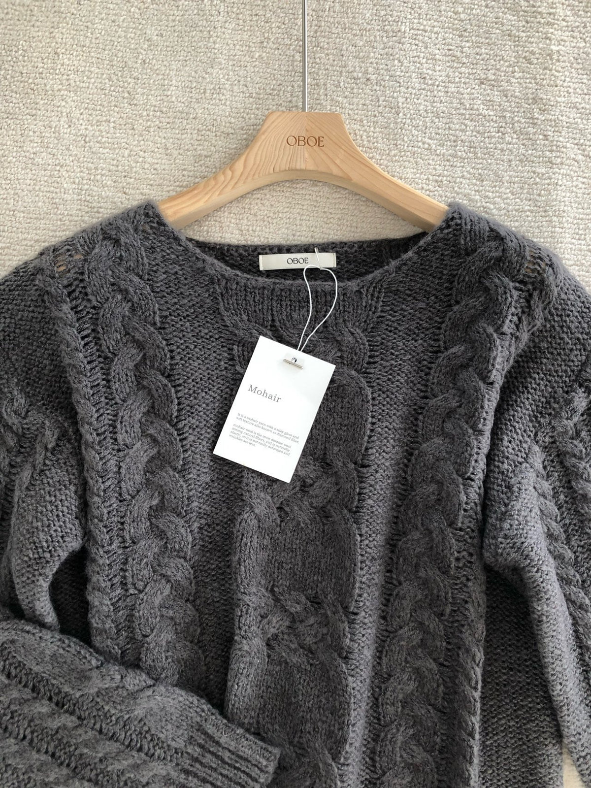 mohair cable knit-2col