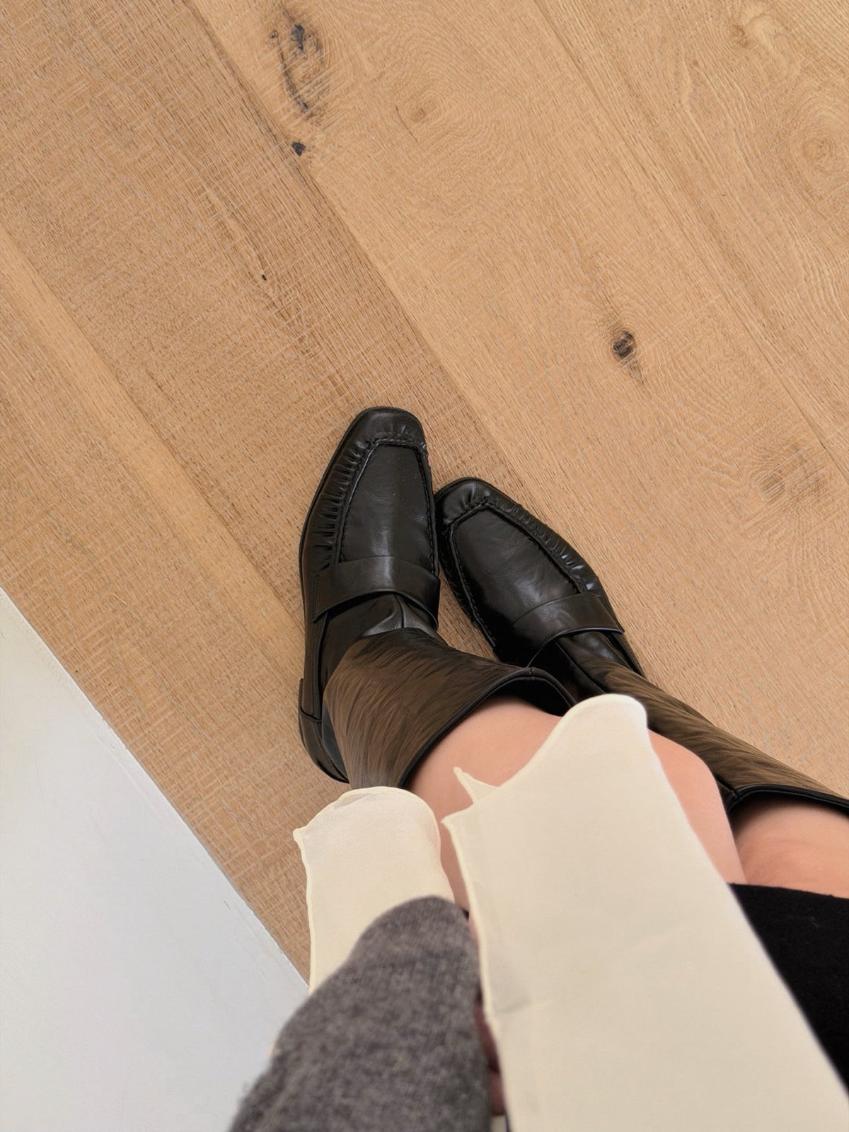 classic shirring loafer boots-2col