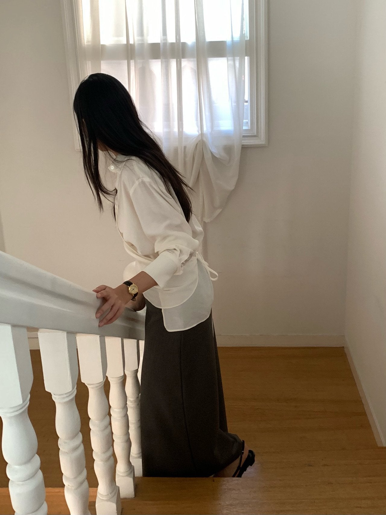 Meli wrap blouse-2col