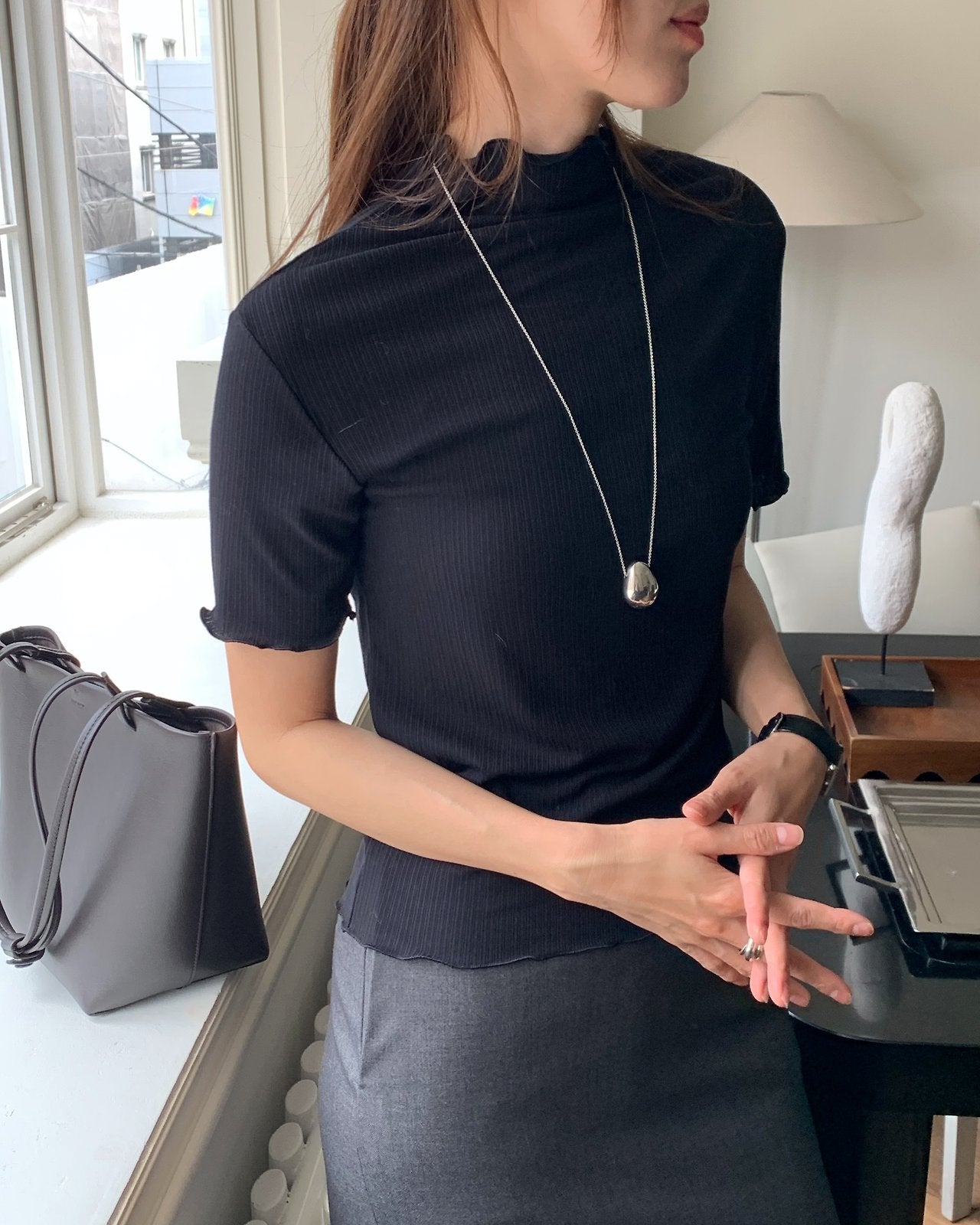 Loen half neck rib T-4col