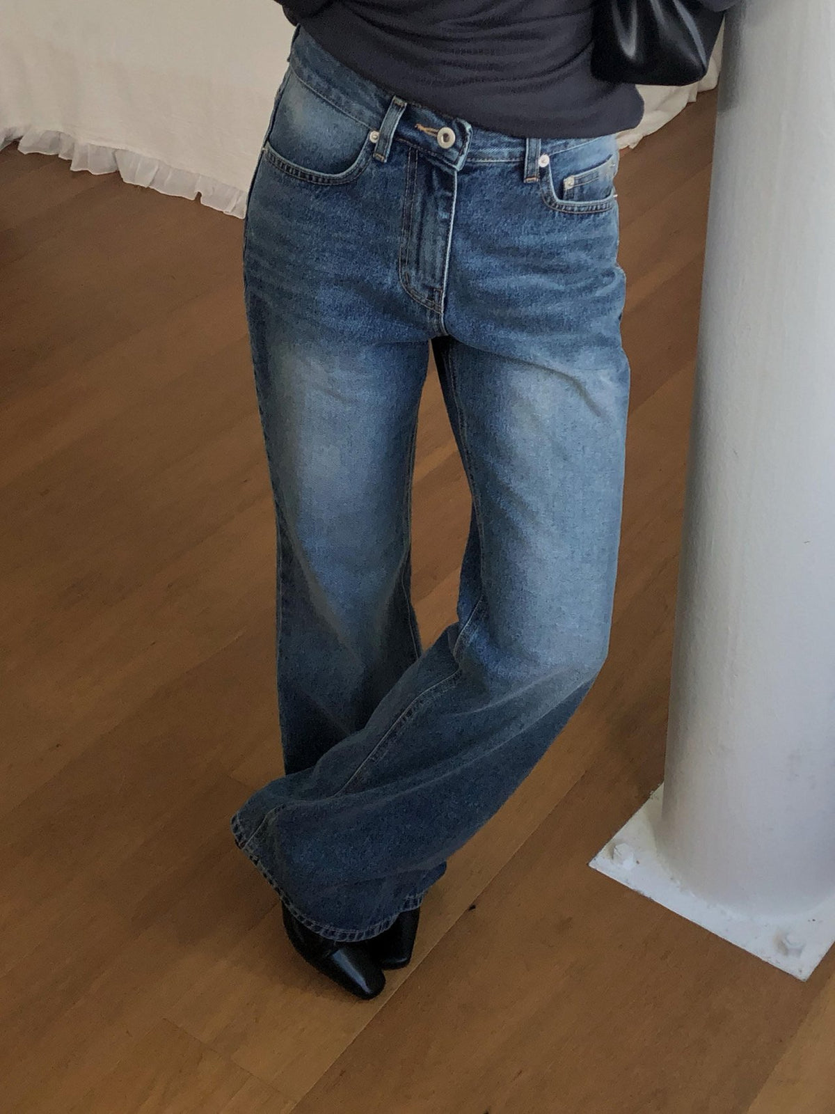 rise bootcut denim