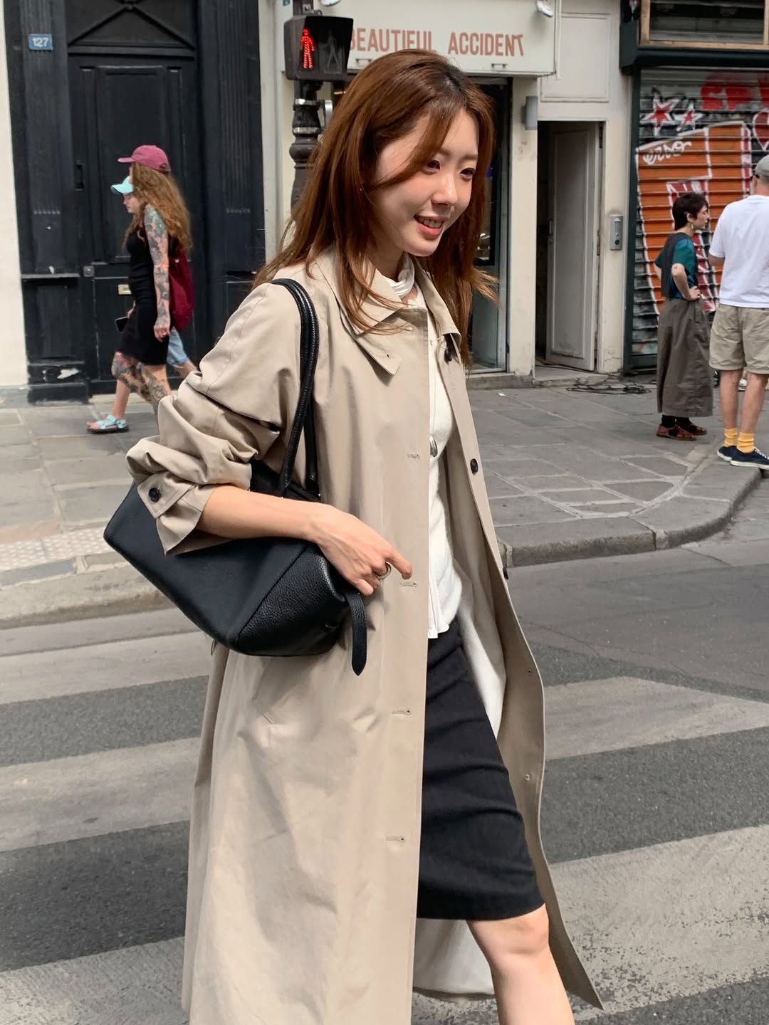 Barnet long trench coat