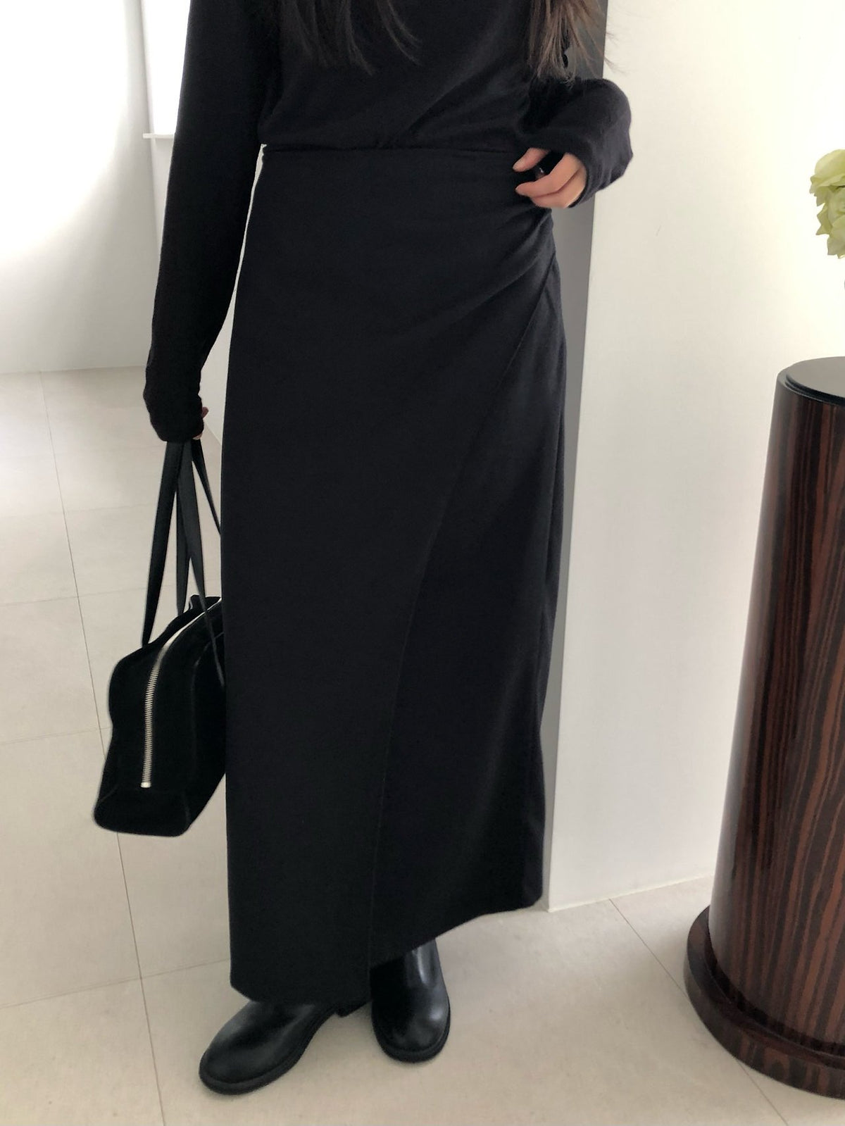 ched shirring skirt-2col