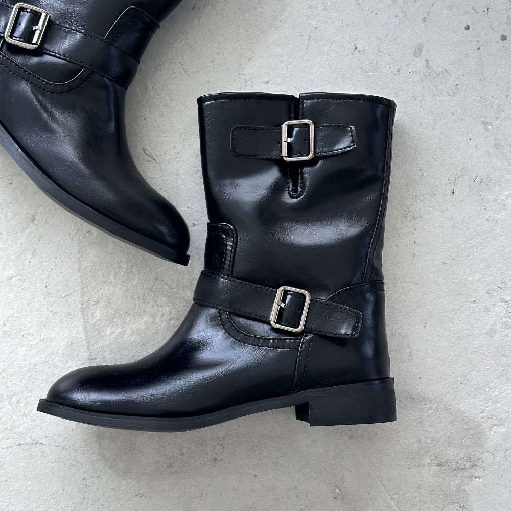 sol ankle buckle boots