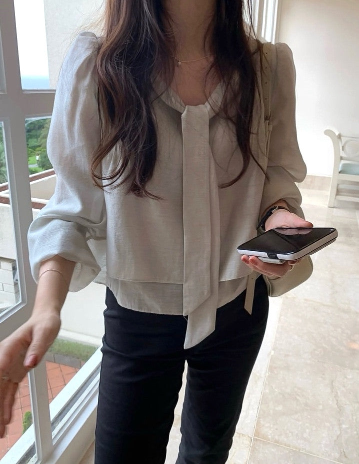 rose tie blouse-4col