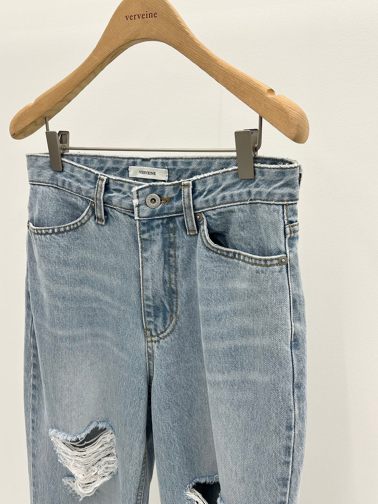 Mood straight damage denim