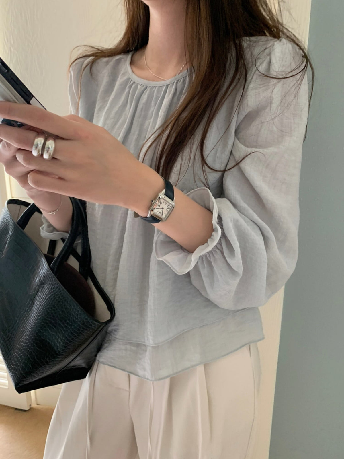 bene two-way blouse-2col