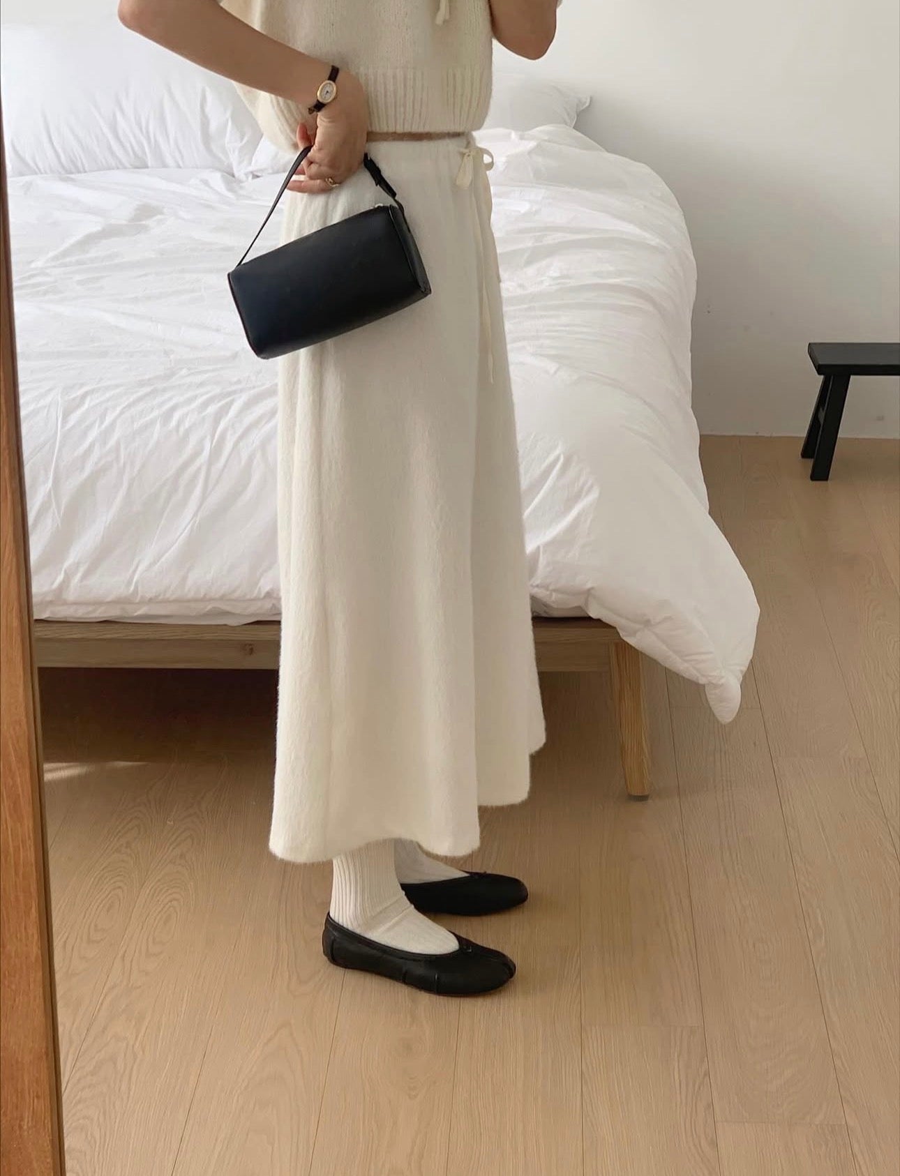 liter sana fur flare skirt-2col