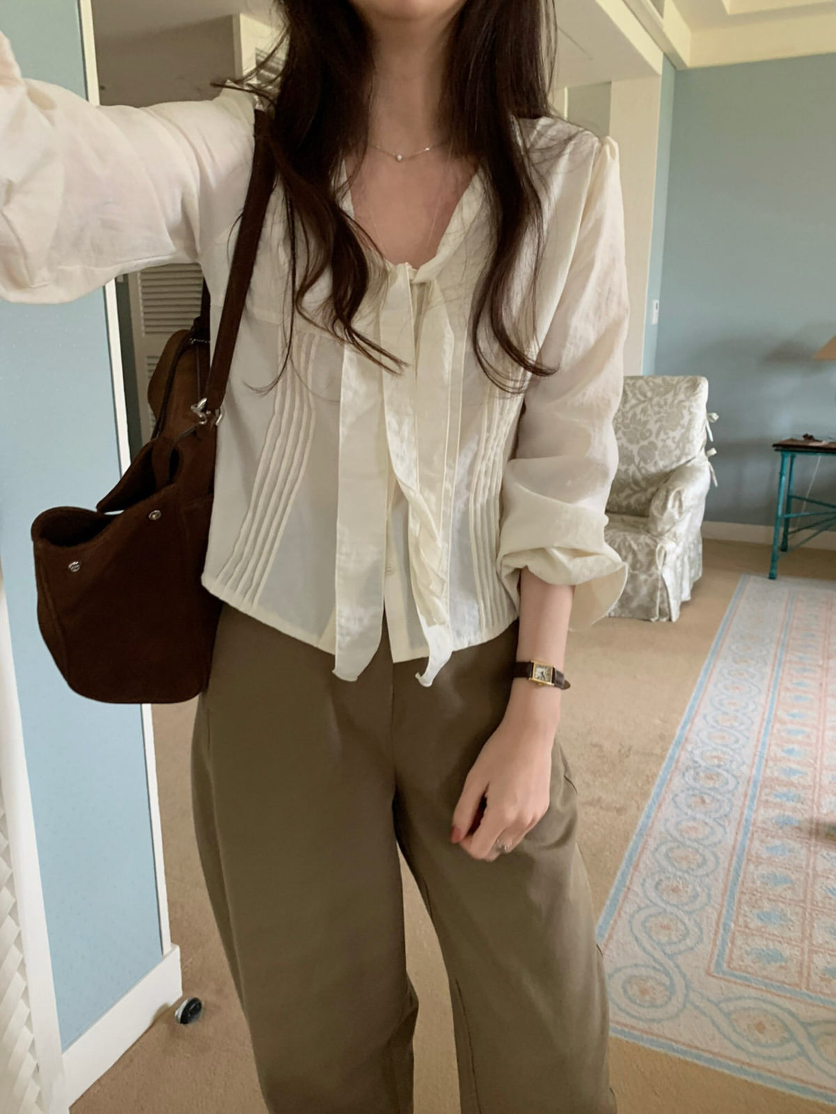 adele tie blouse-2col