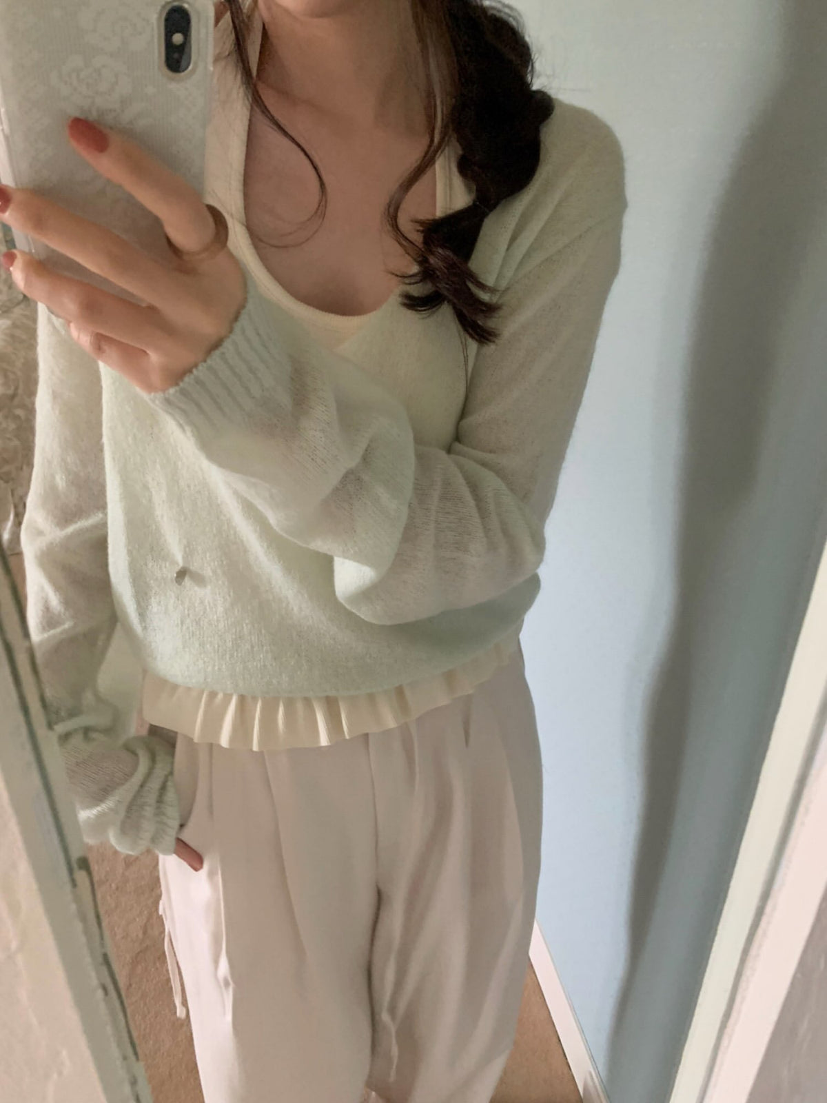 yuri v neck knit-4col