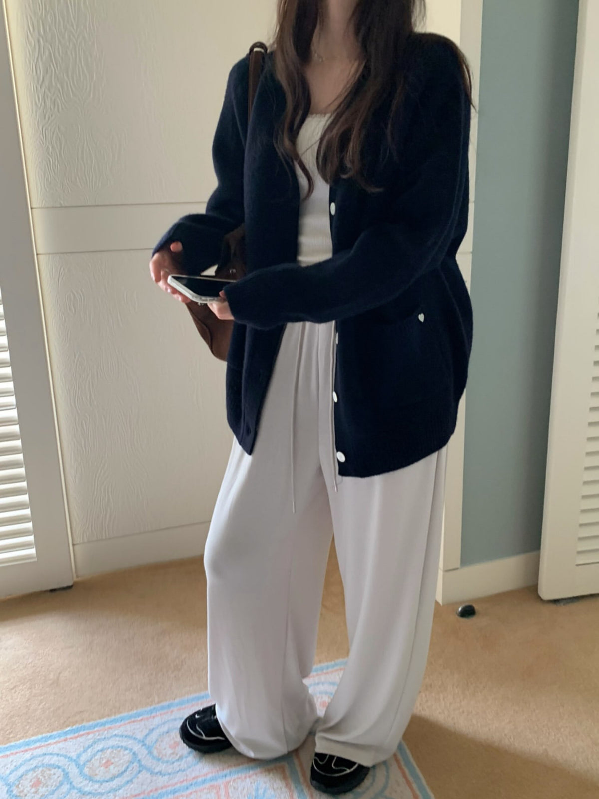 chuing wide banding pants-4col