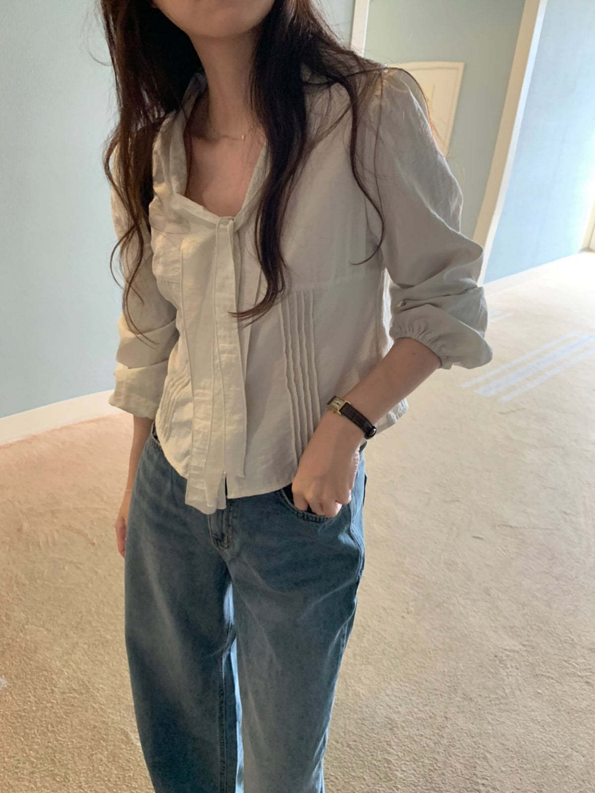 adele tie blouse-2col