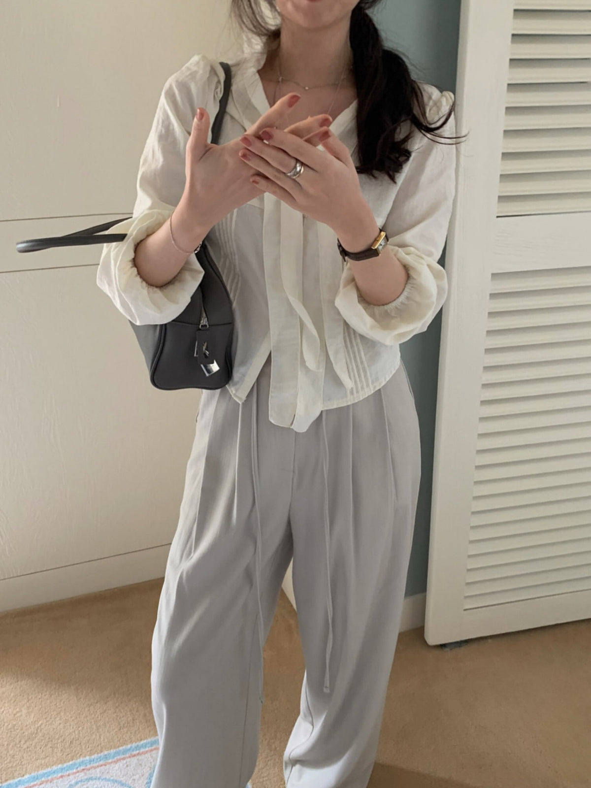 adele tie blouse-2col