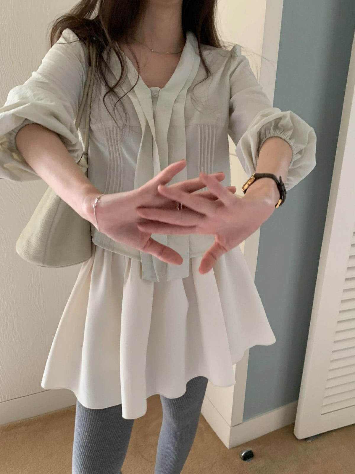 adele tie blouse-2col