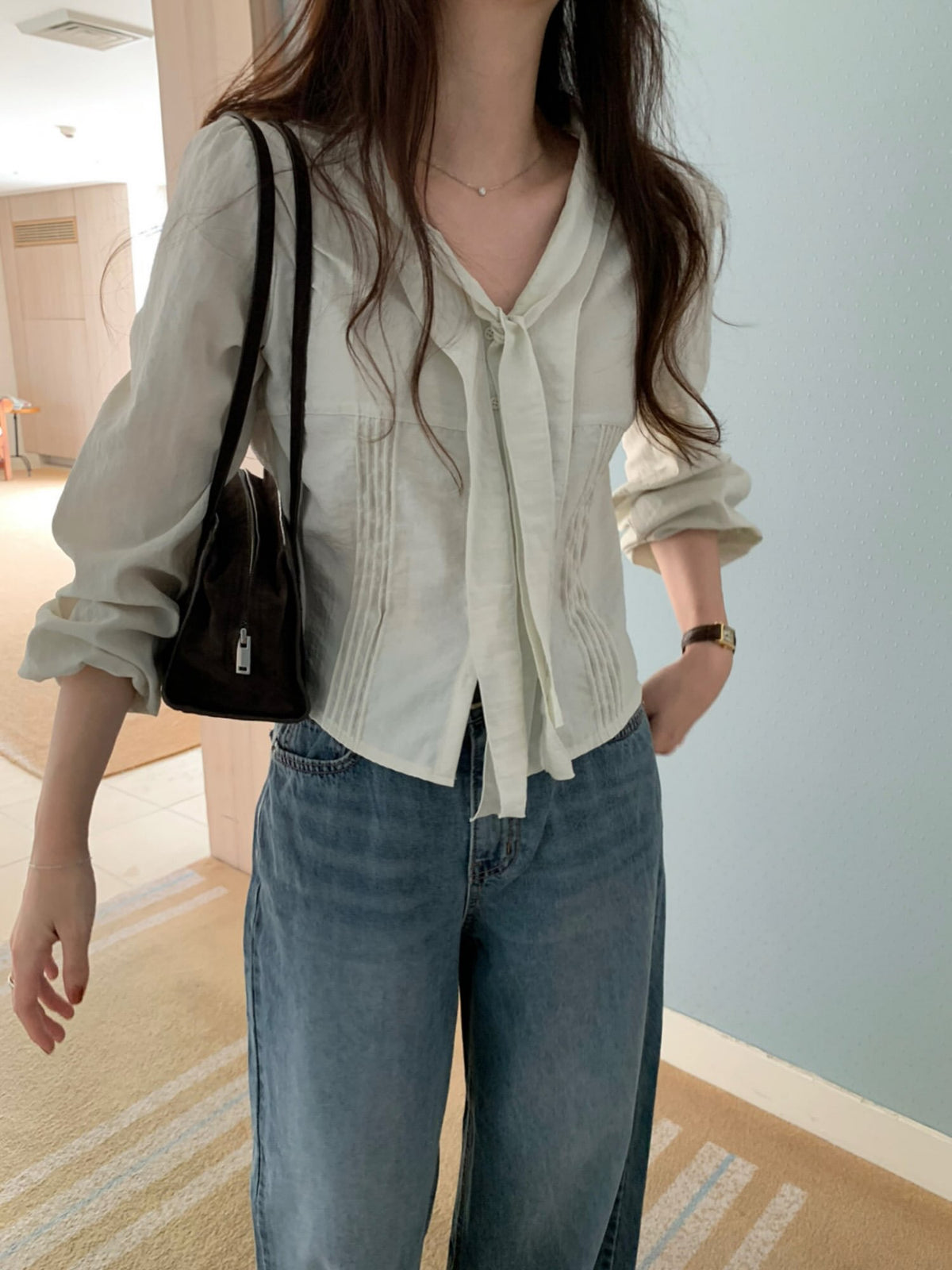 adele tie blouse-2col