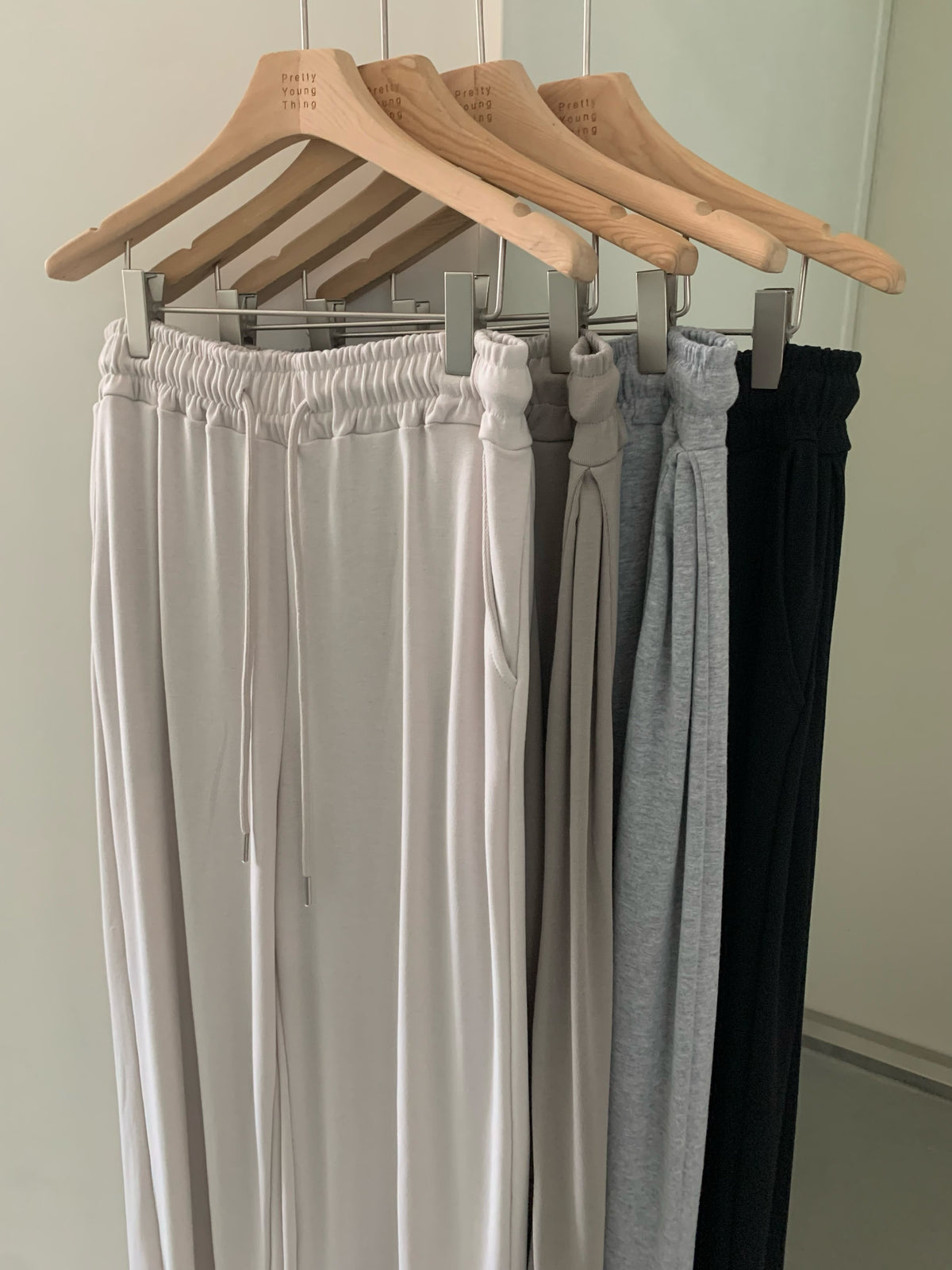 chuing wide banding pants-4col