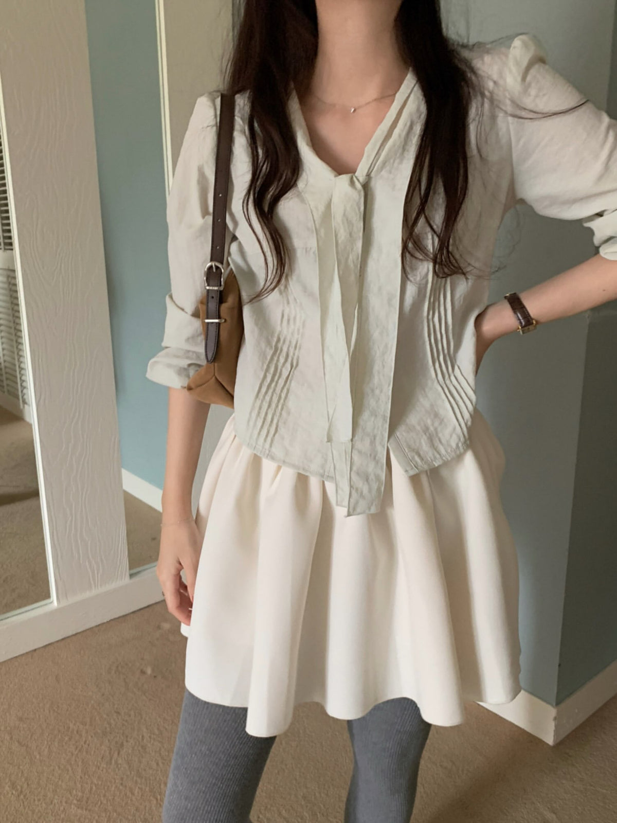 adele tie blouse-2col