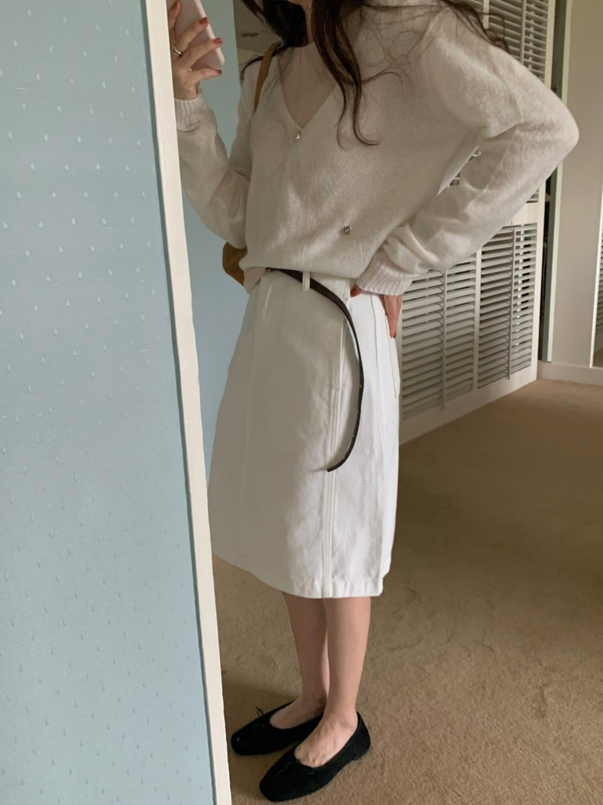 peach integrity denim skirt-2col