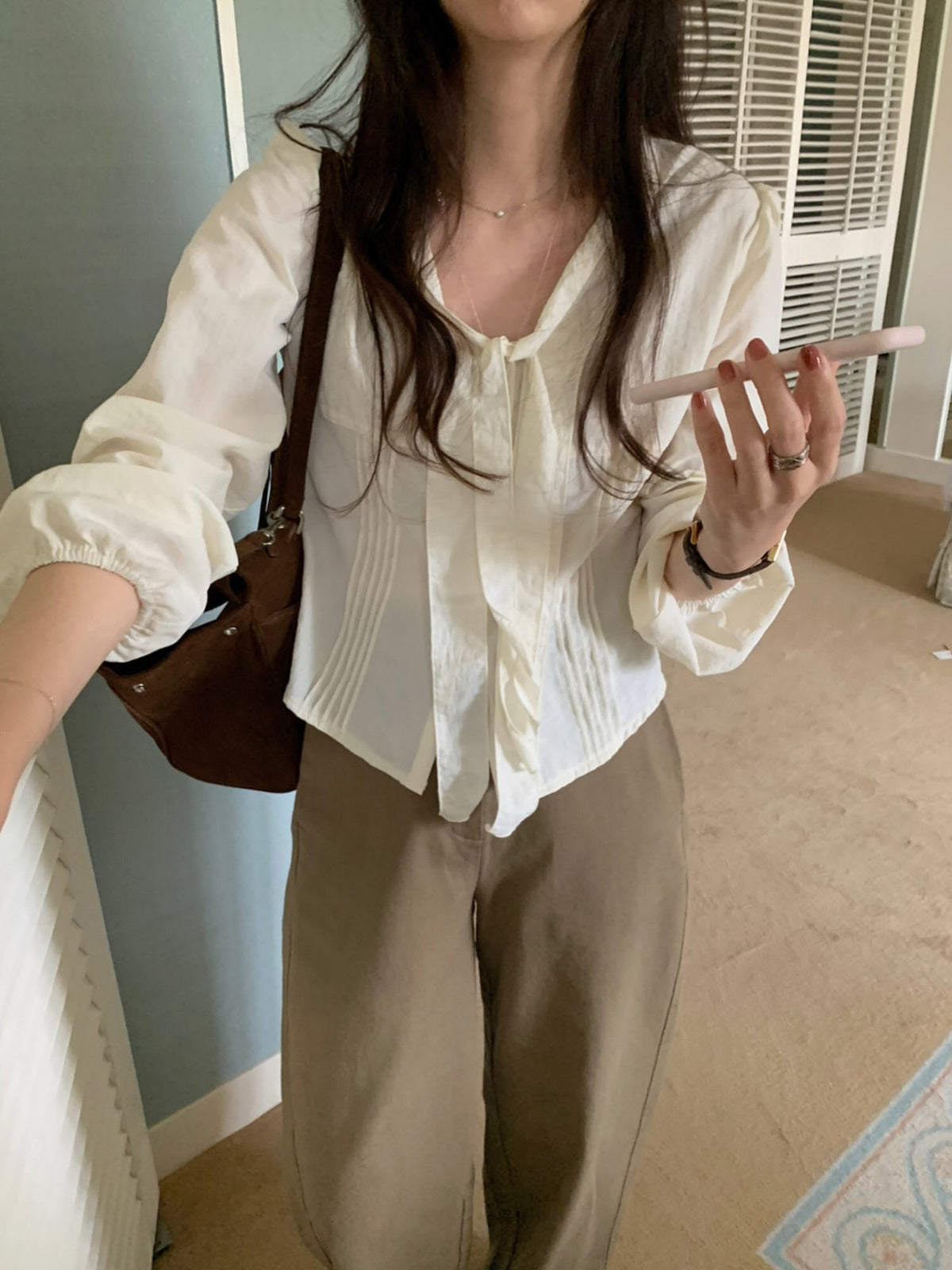 adele tie blouse-2col