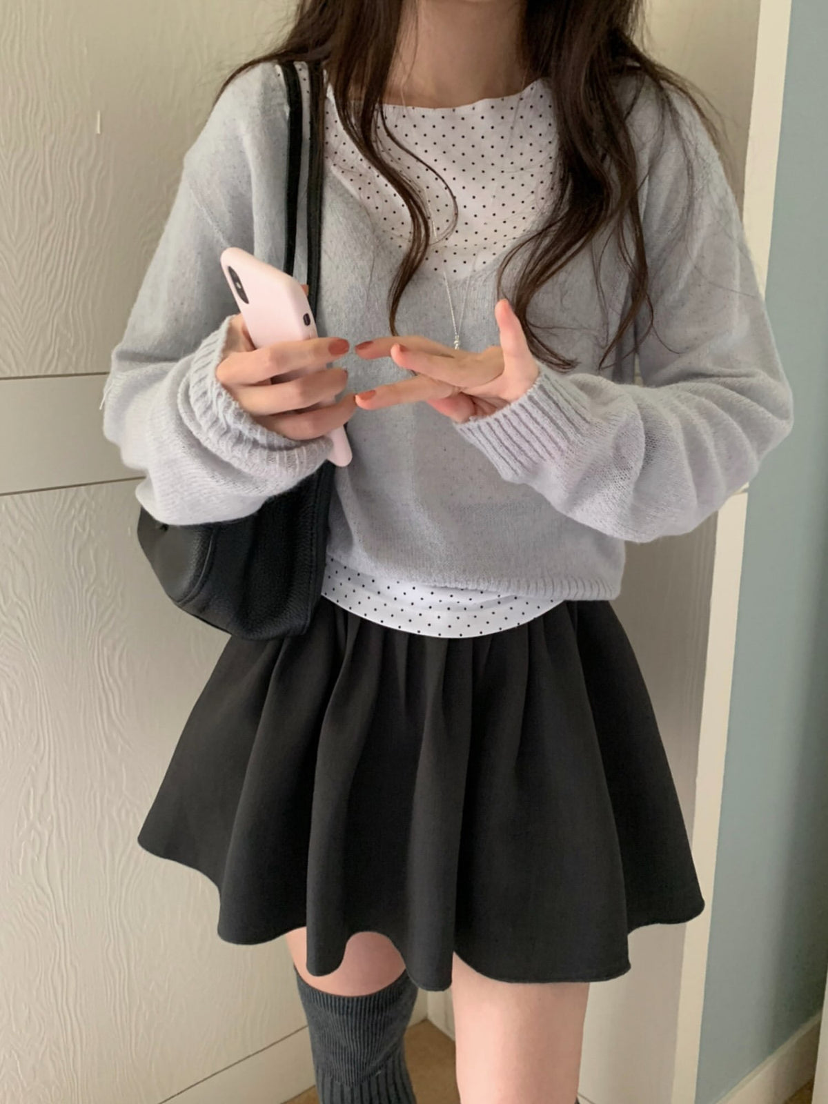 yuri v neck knit-4col