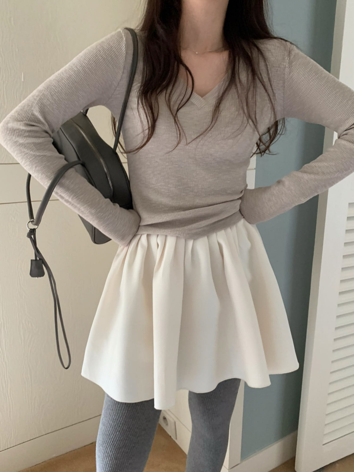molly shirring skirt-2col